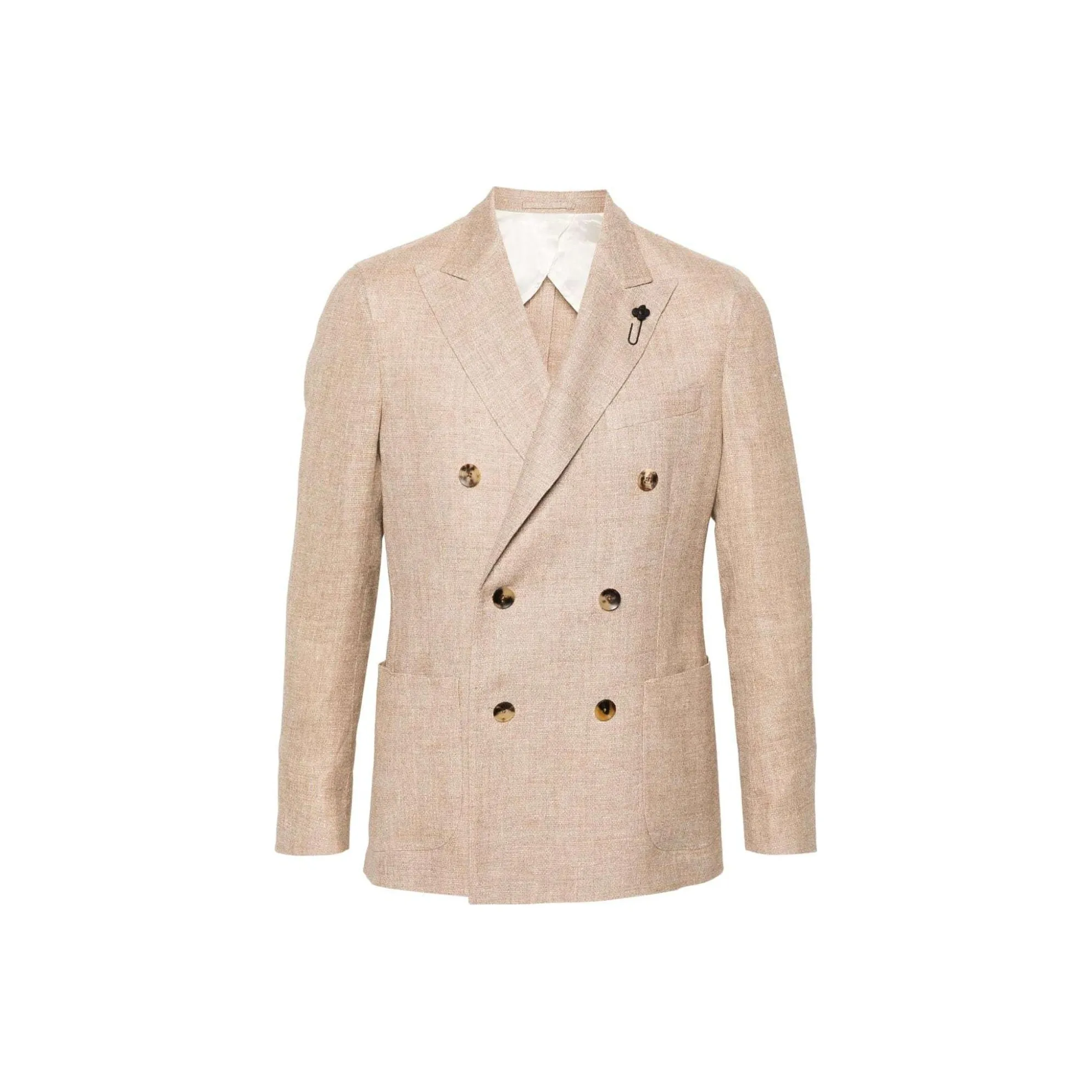 LARDINI Double breasted Mélange effect Blazer