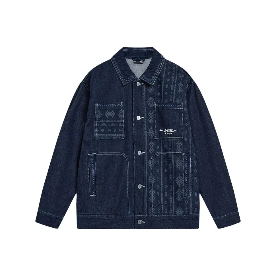 LINING Sports Life Collection Denim Jacket Men's Denim Blue