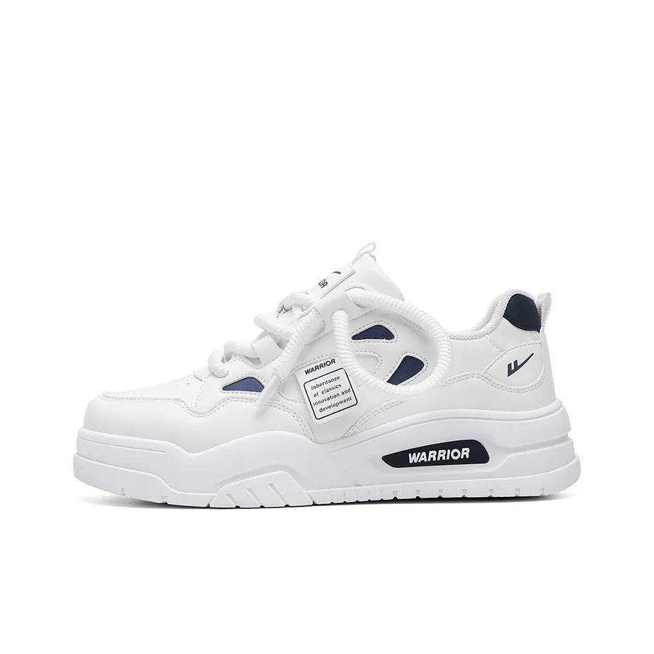 Warrior Амортизация Устойчивый к истиранию Легкий Низкий Топ Скейтборд Кроссовки Мужские Белый Темно-Синий