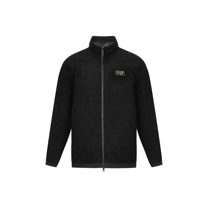 EMPORIO ARMANI Dot Stand Collar Puffer Jacket Men's Black