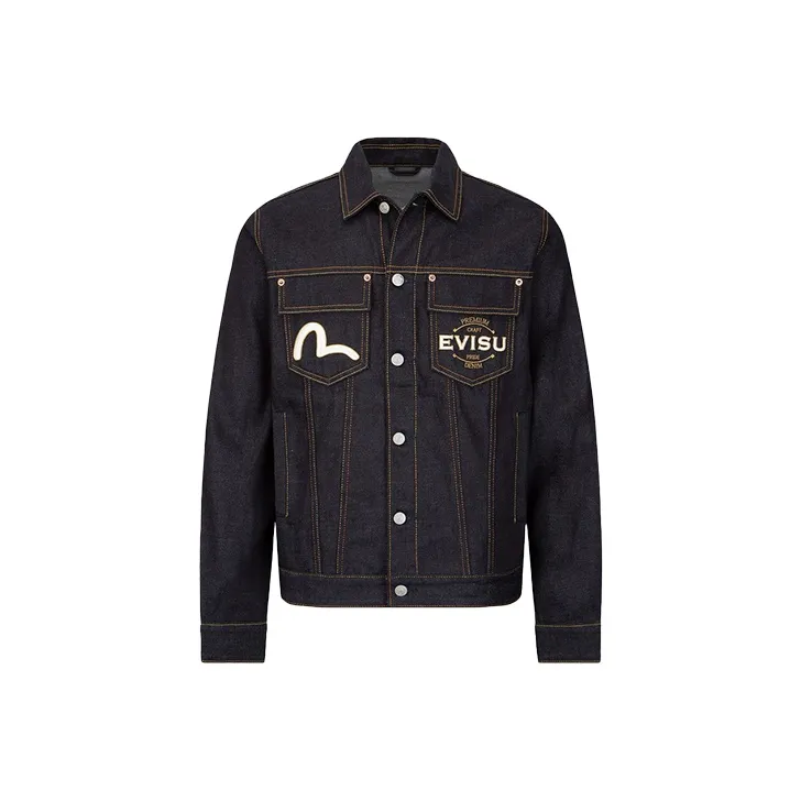 EVISU Джинсовый синий Мужской Джинсовые куртки