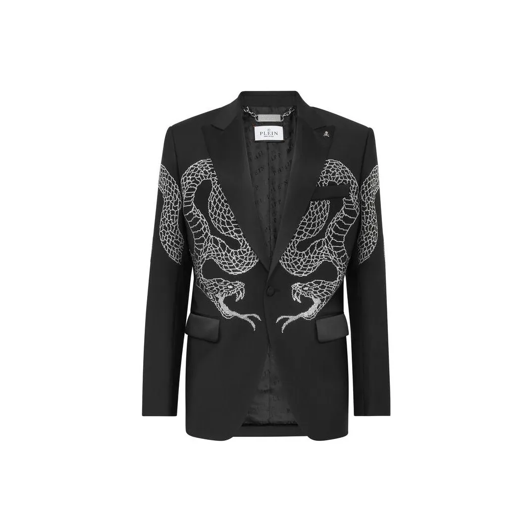 PHILIPP PLEIN Crystal embellished Single breasted Blazer