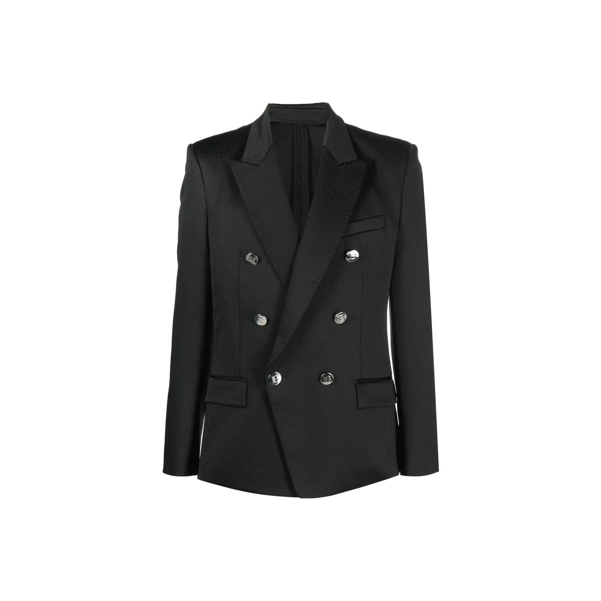 BALMAIN Logo Button Double Breasted Blazer