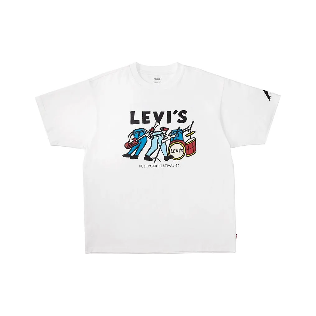 Levis FUJI ROCK FESTIVAL Collaboration Edition T-Shirts Unisex White
