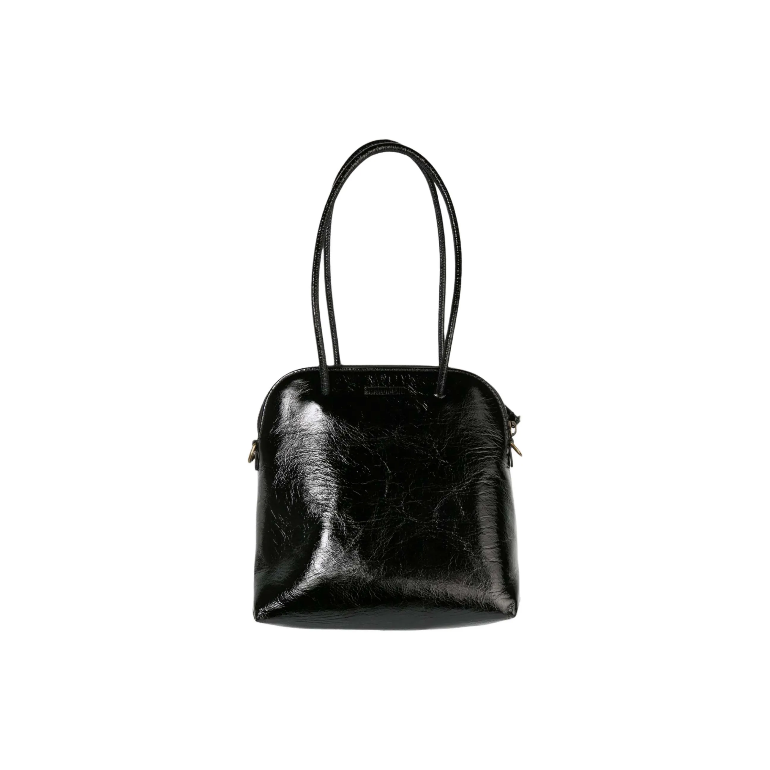UMA WANG Calfskin Handbag Trumpets Women's Black & Mustard