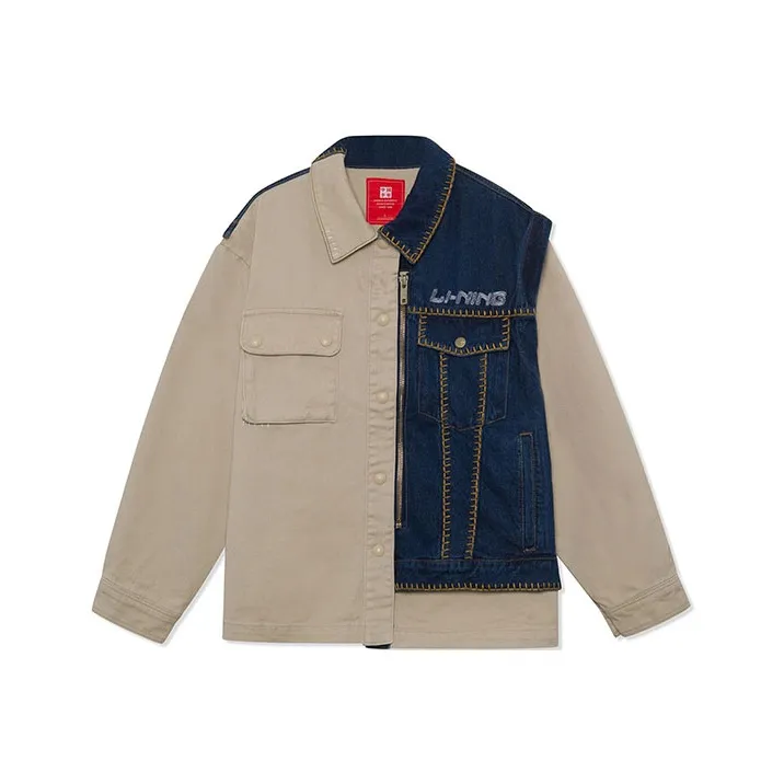 LINING Пыльный Песочный Джинсовый Синий Мужской Джинсовый Куртка