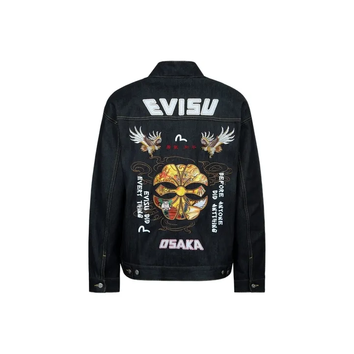 EVISU Джинсовый синий Мужской Джинсовые куртки