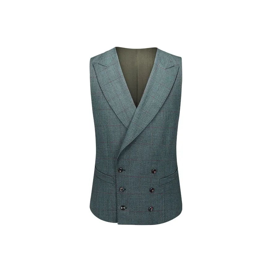 G· Mons Серый Зеленый Клетчатый Мужской Жилеты