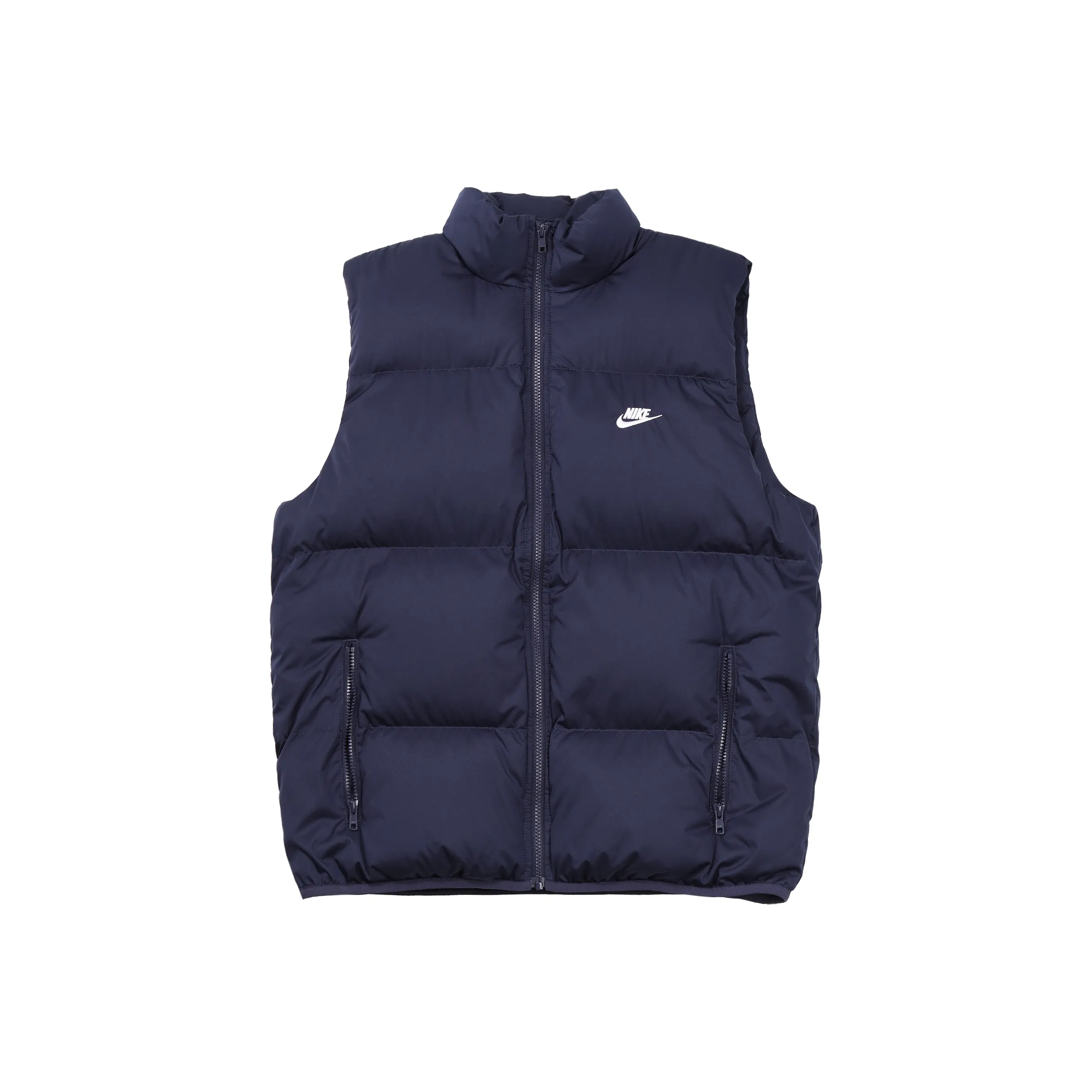 Nike Men's Logo Stand Collar Puffer Vest Navy Blue