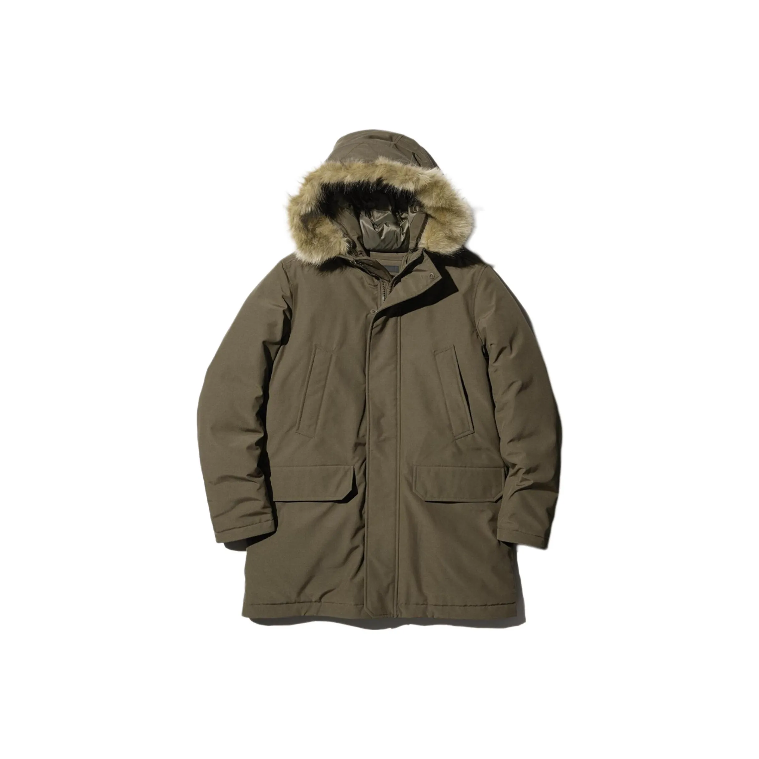 UNIQLO Оливковый Мужской Пуховик