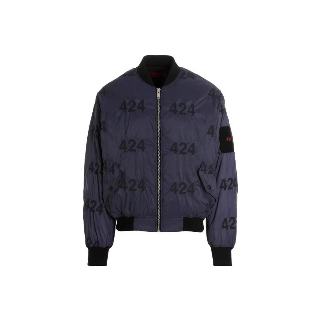 424 Logo print Quilted Bomber Jacket