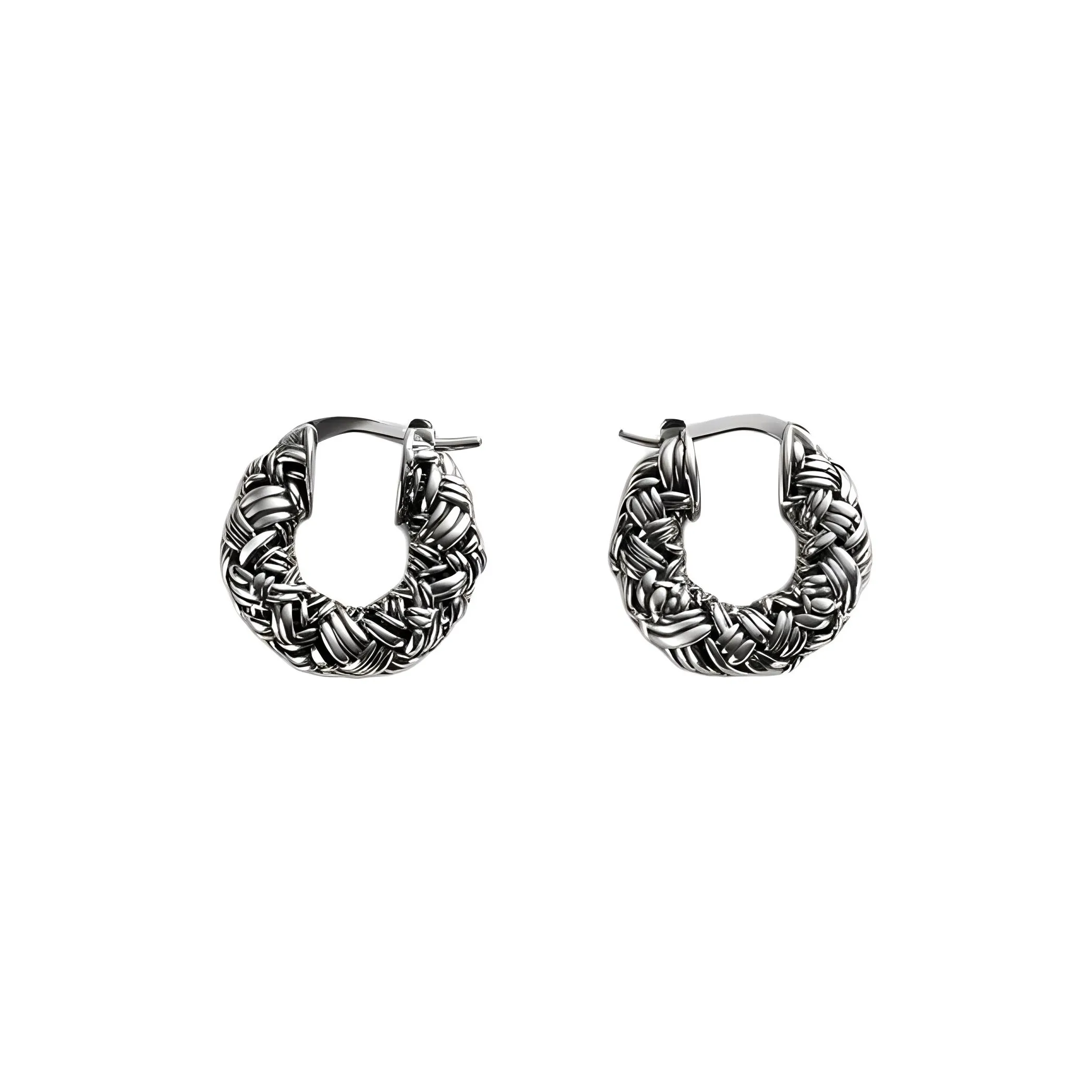Bottega Veneta Intreccio Hoop Earrings