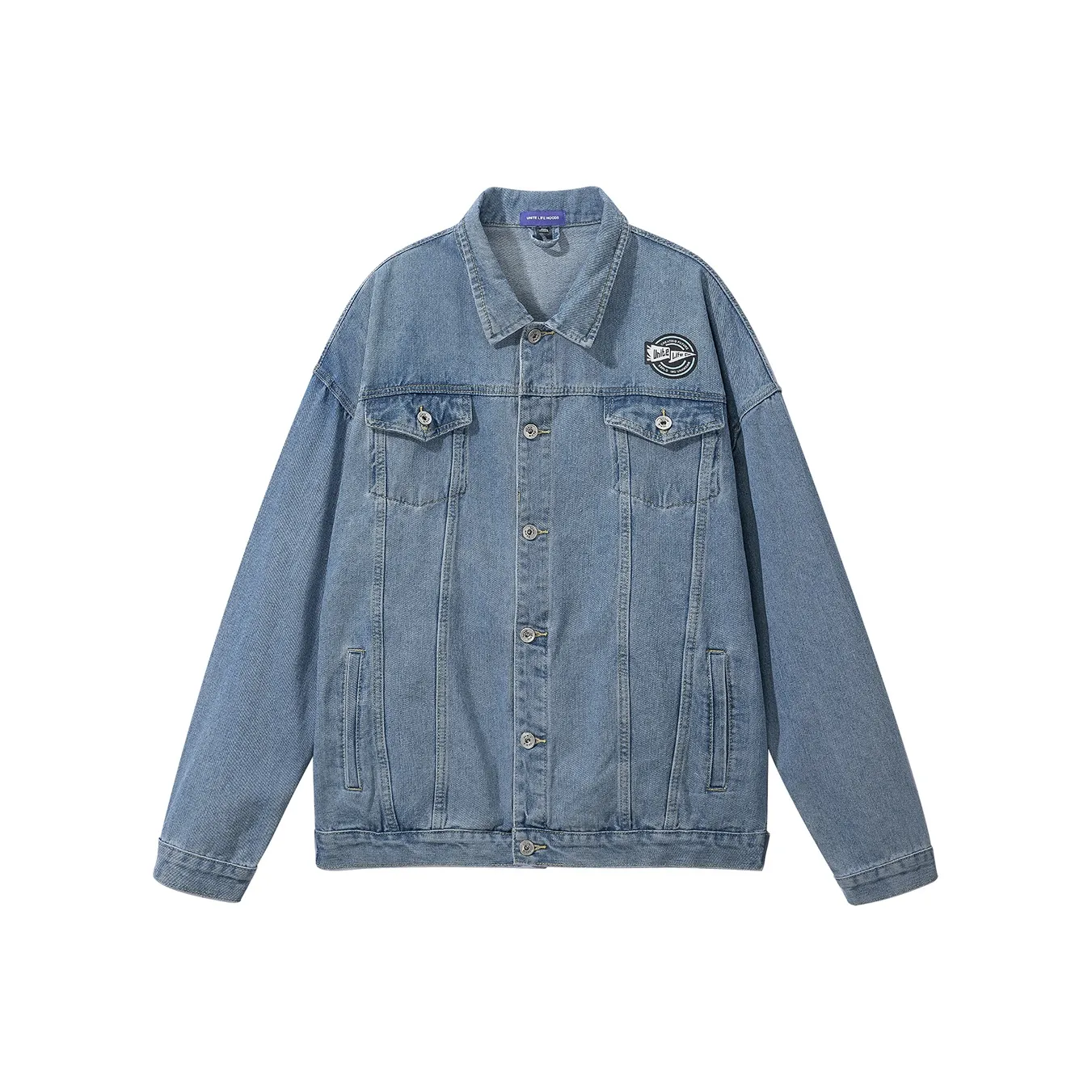 Unite Life HOODS Denim Jacket Unisex Blue