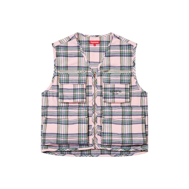 Supreme Tartan Flannel Cargo Vest