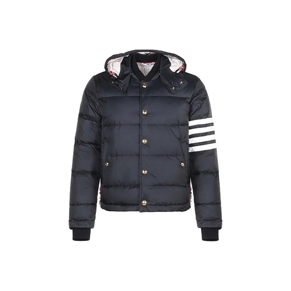 THOM BROWNE 4 Bar Hooded Buttoned Jacket