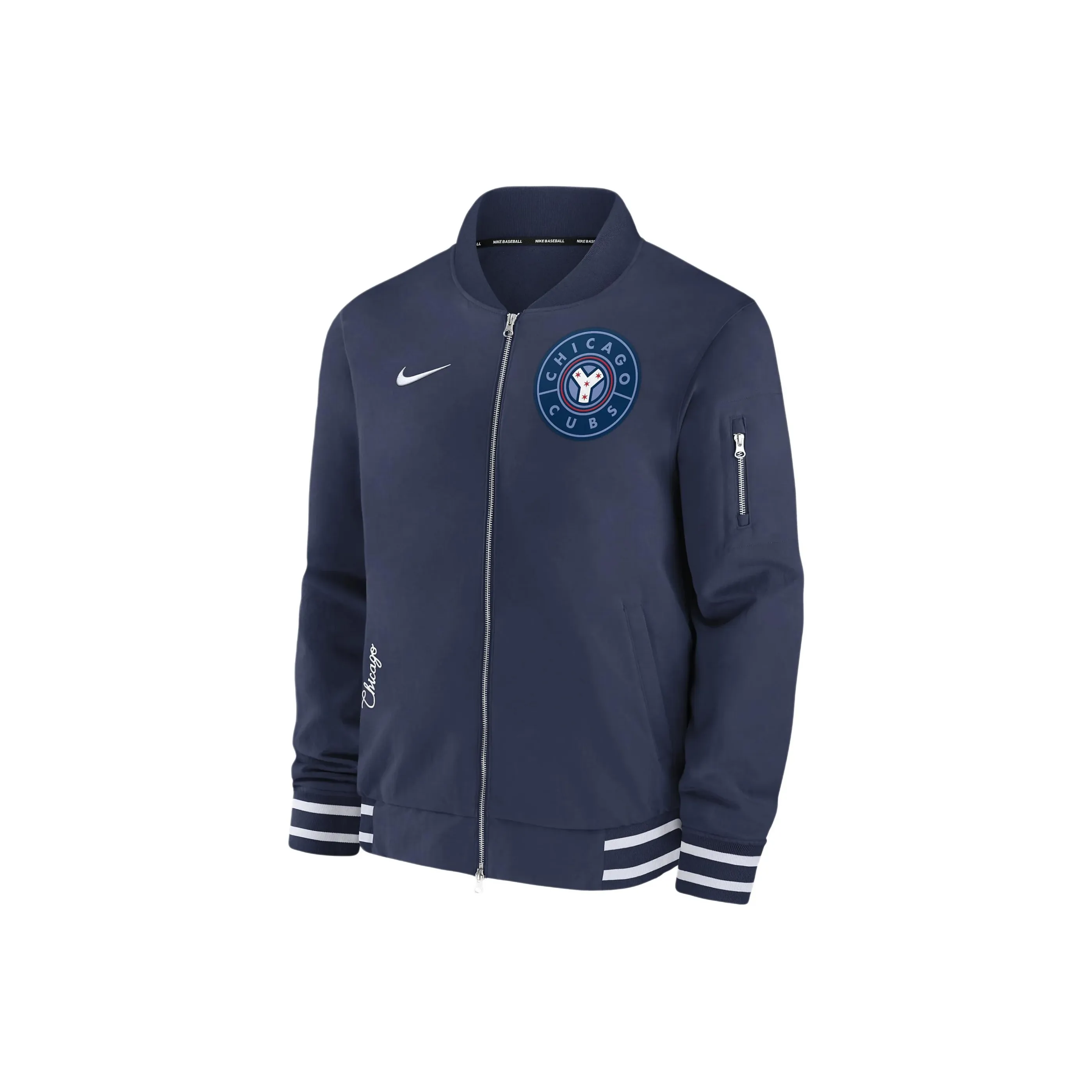 Nike Chicago Cubs Authentic Collection City Connect Game Time Men's Nike Mlb Full Zip Bomber Jacket