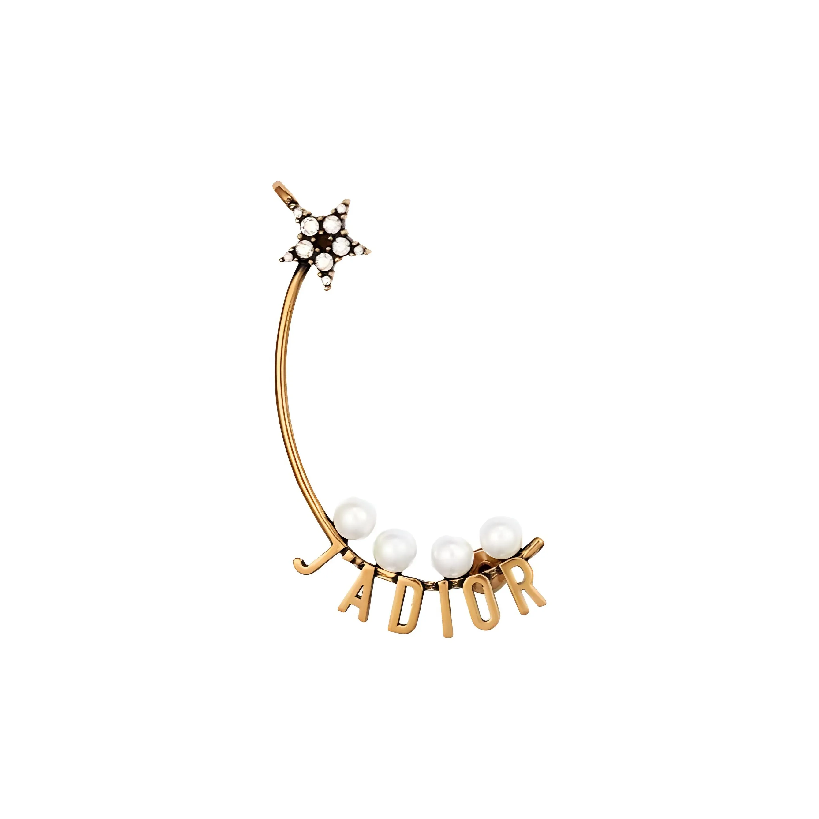 DIOR Кристальные серьги женские золотые