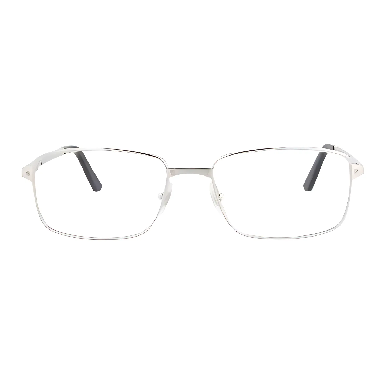 CARTIER Metal Irregular Shape Eyeglass Frames Unisex Silver
