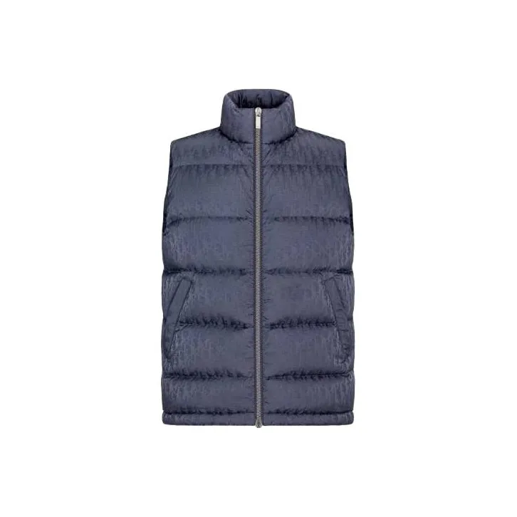 DIOR Down Vest Men's Gray Blue