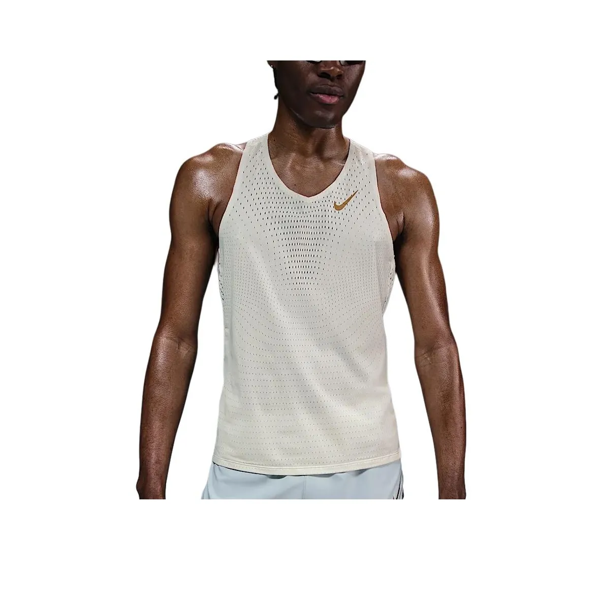 nike x JAKOB AEROSWIFTDri Форма ADV Бег Майка Мужская Парусный Белый Металл Золотой