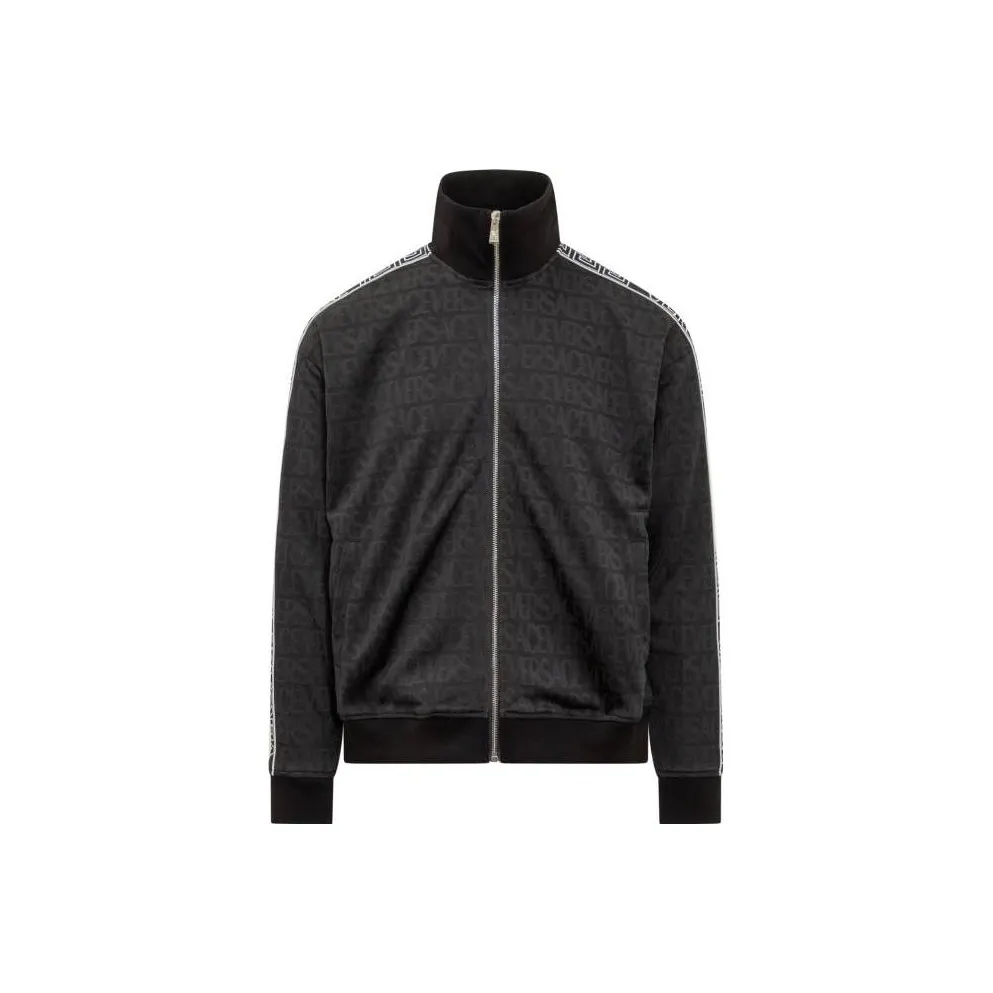 VERSACE Logo Print Techno Jacquard Sweatshirt