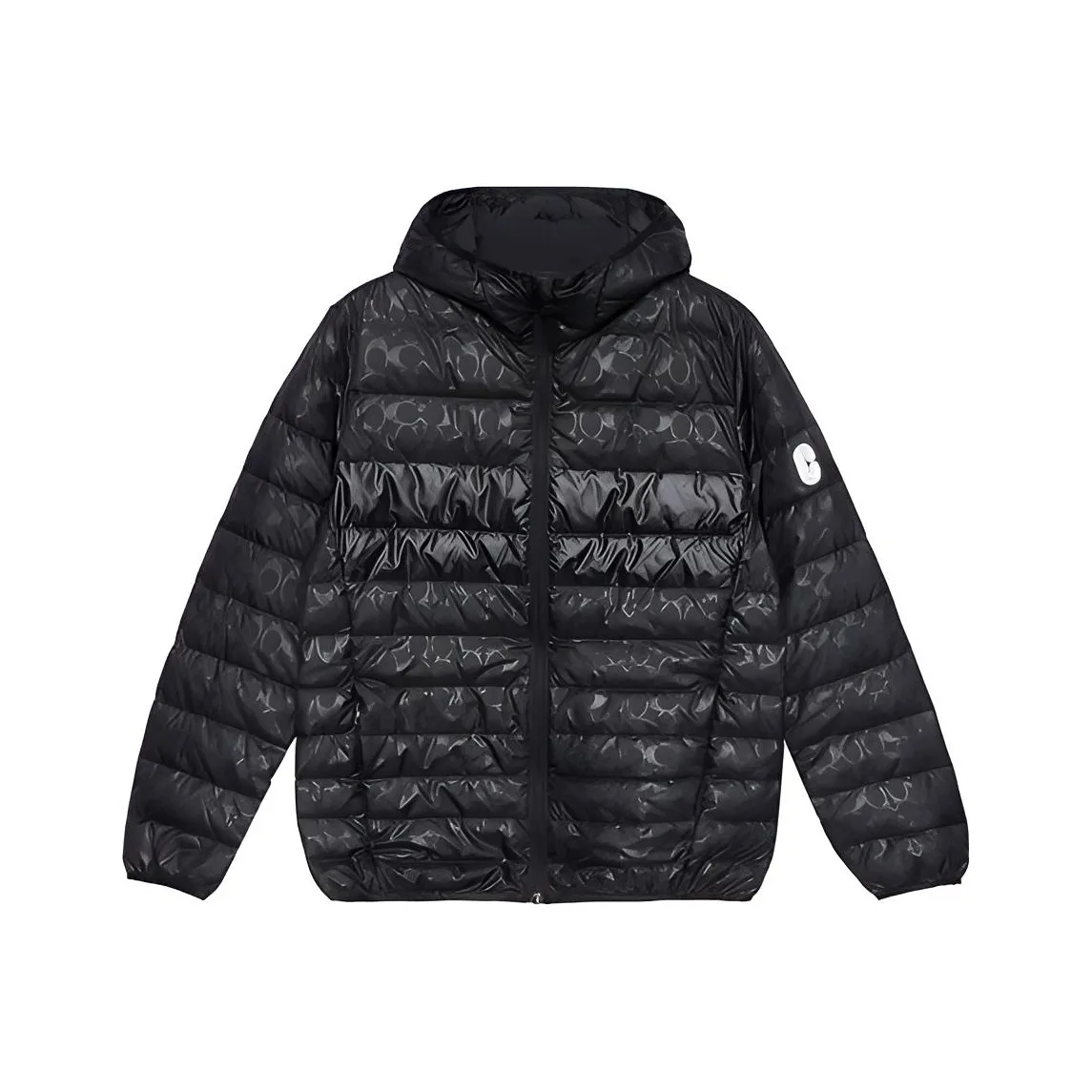 COACH FW22 Men
s Letter Logo Zip Up Hooded Down Jacket Black