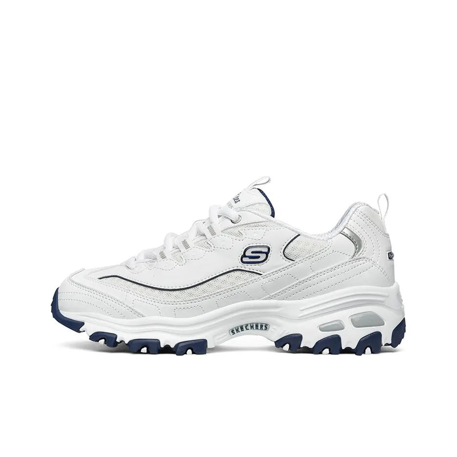 Skechers D'LITES 1.0 Little White Bear Low Top Chunky Sneakers Women's White Blue