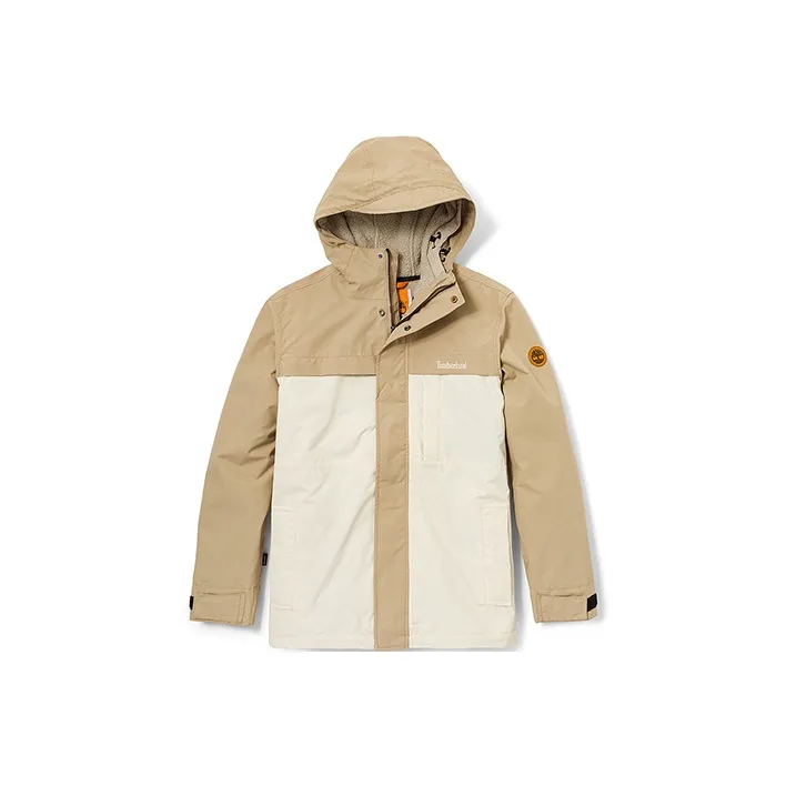 Timberland Outdoor Hiking Waterproof And Windproof To Keep Warm Windbreaker Jacket Men's Mashed Bean/Smoke White