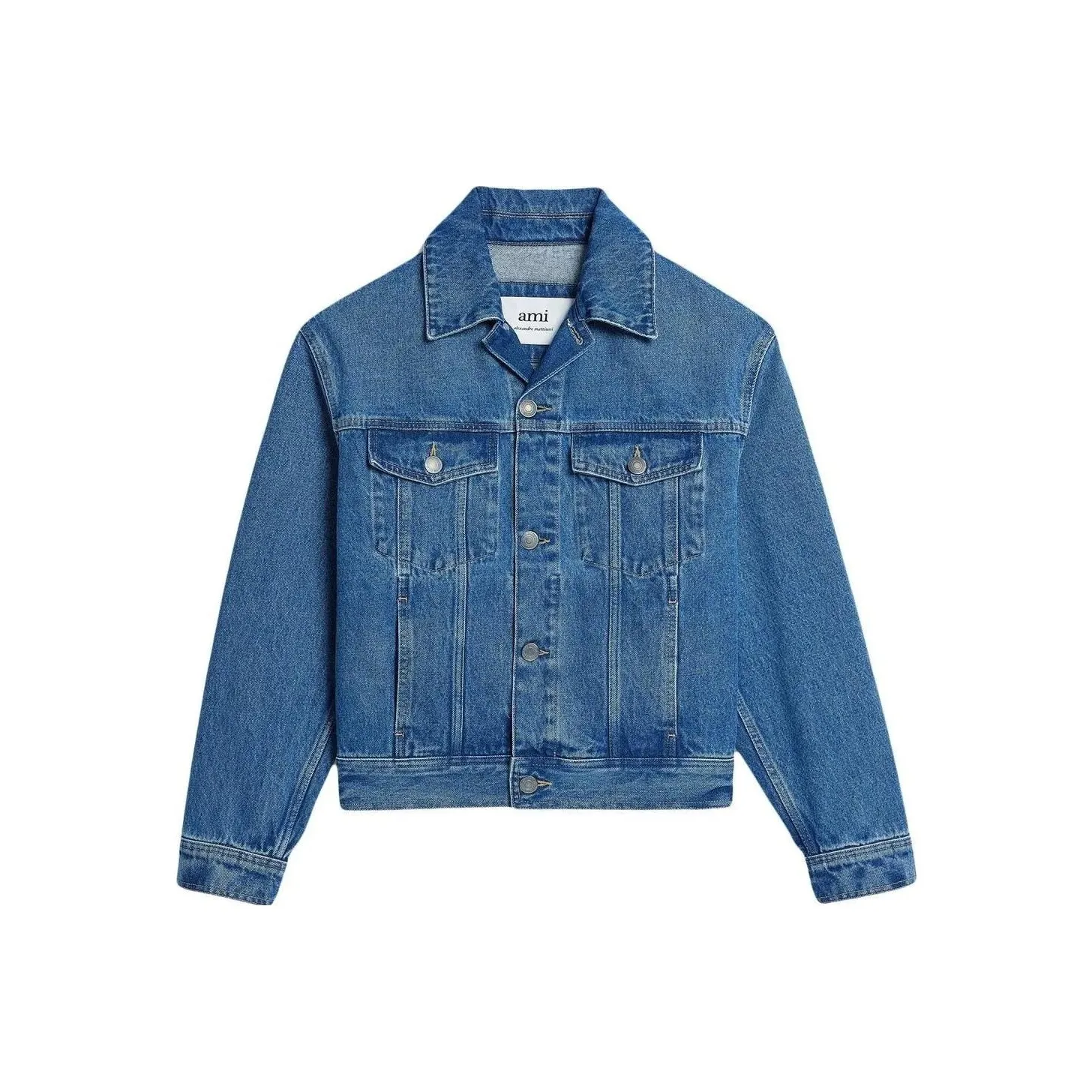 Ami Boxy Washed Denim Jacket