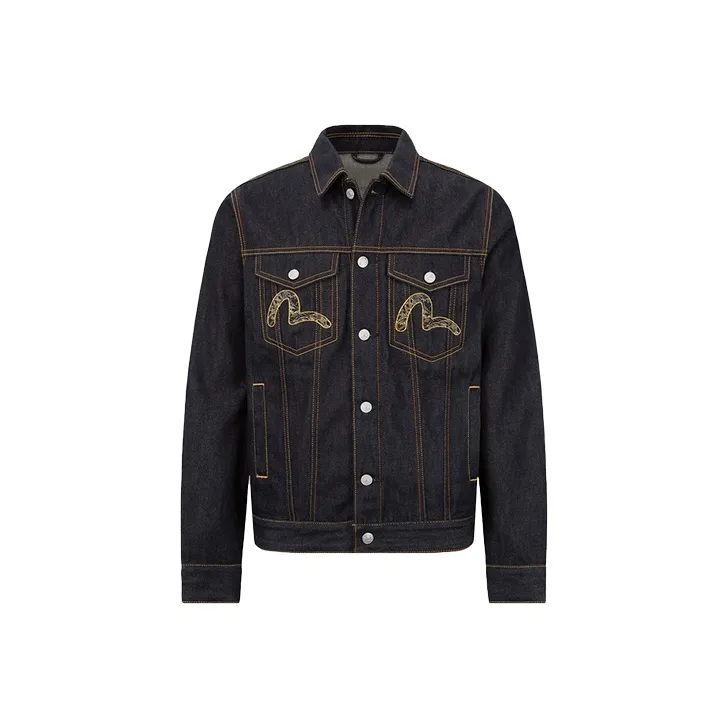 EVISU Джинсовый синий Мужской Джинсовые куртки