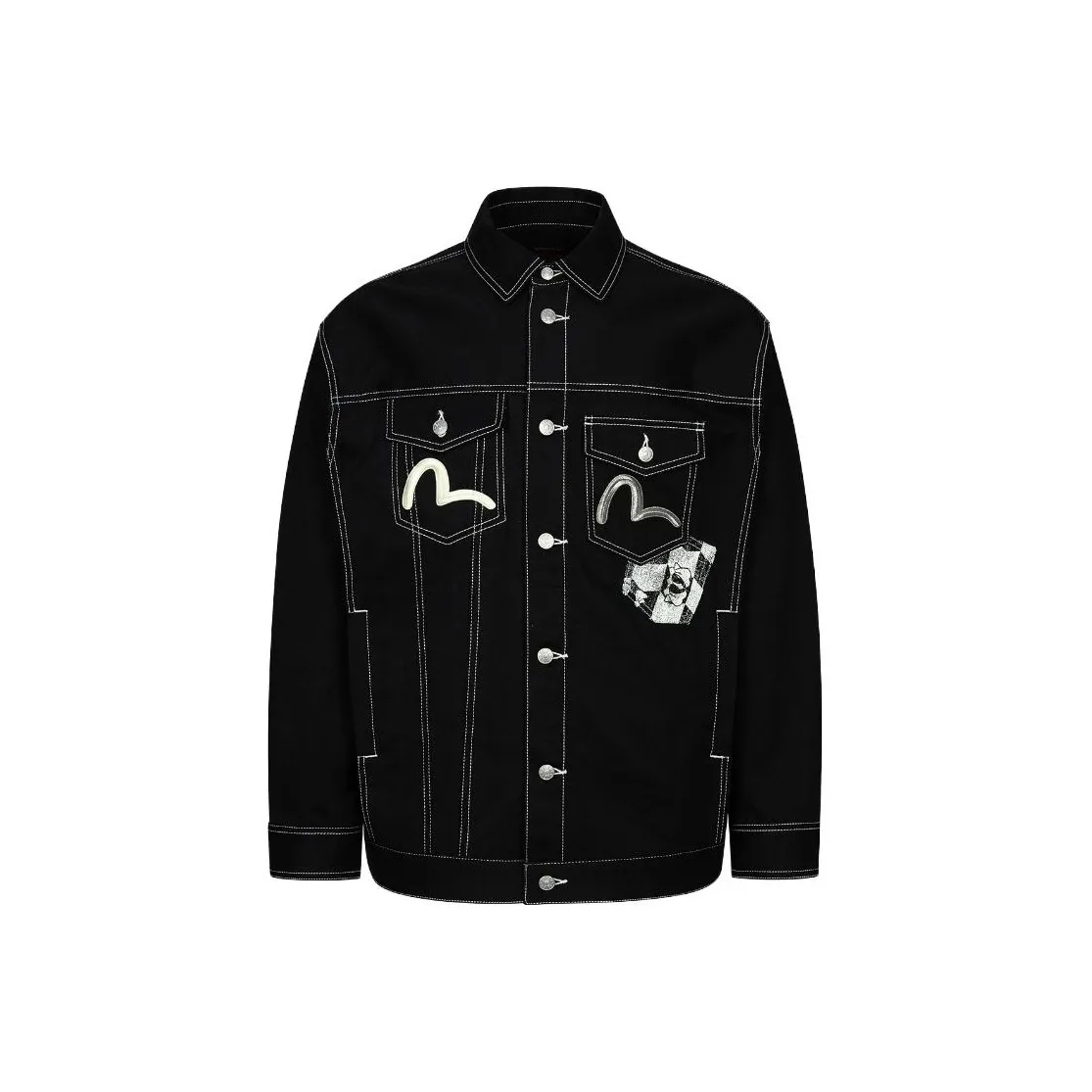 EVISU Черные Мужские Джинсовые Куртки