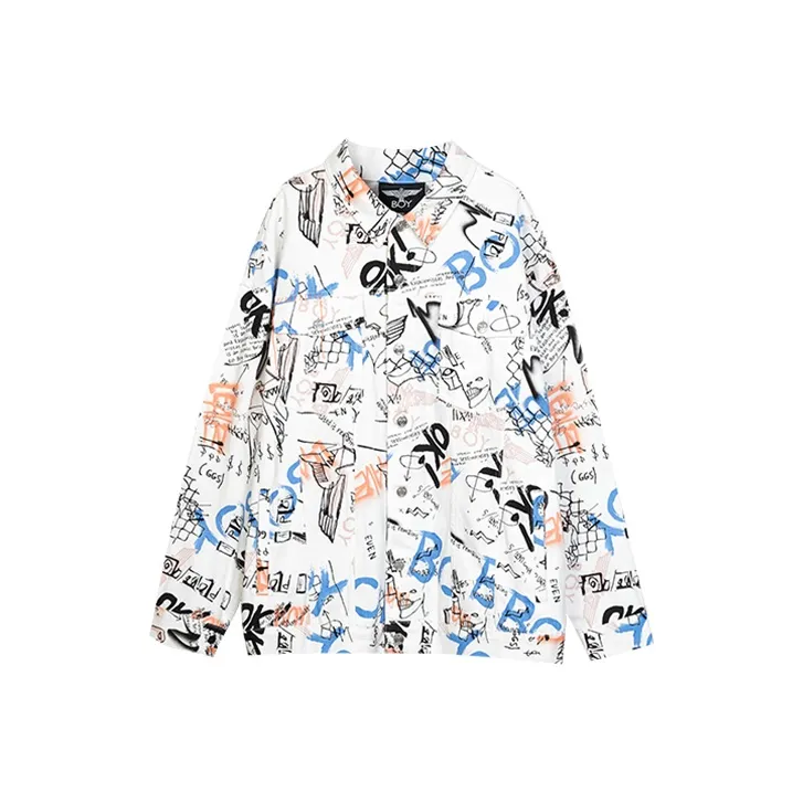 Boy London FW21 Loose Fit Denim jacket Netball Unisex White