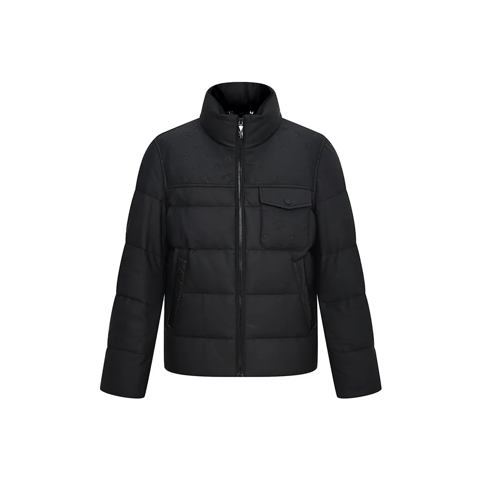 RARE Leather Jacket With Down Men's Black