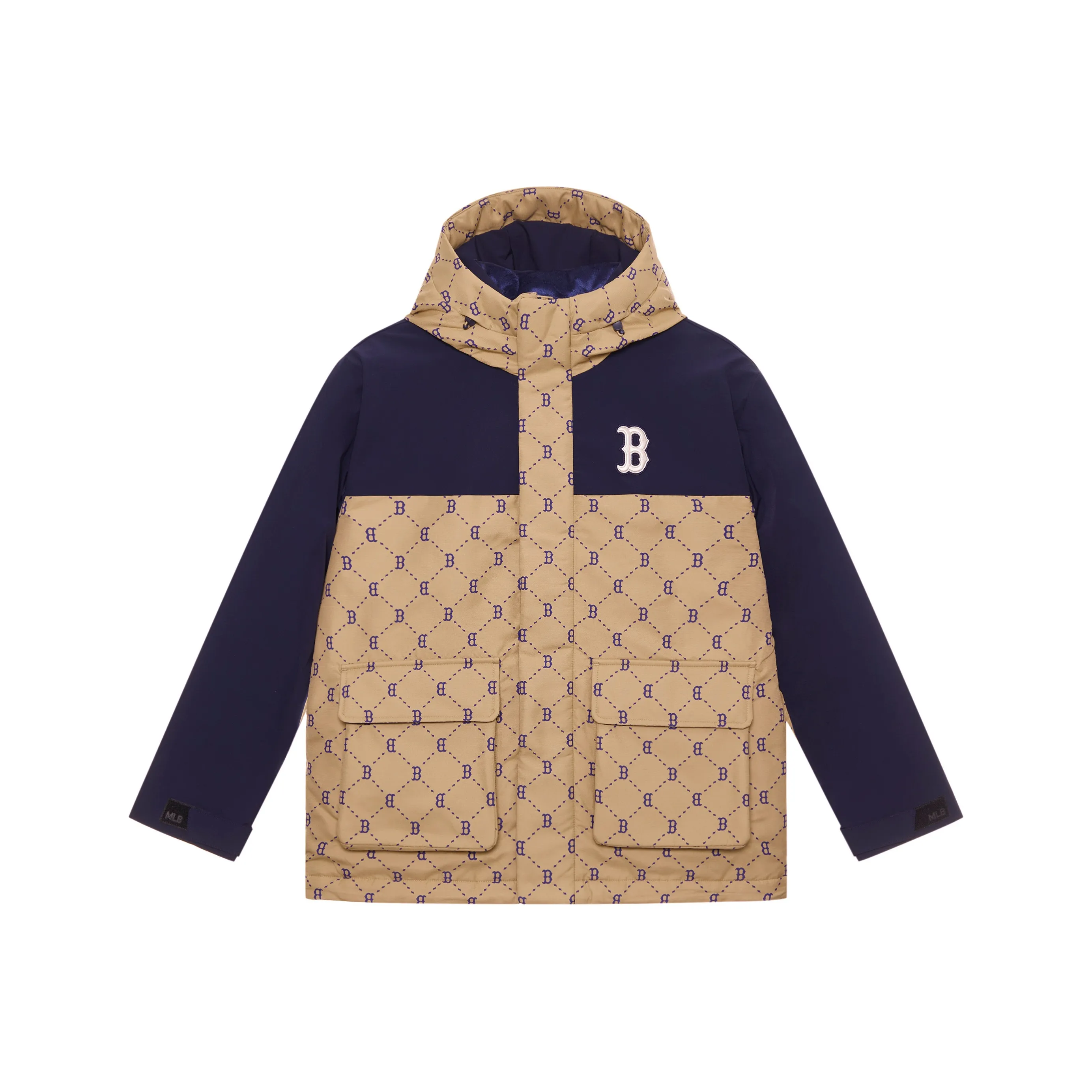 MLB MONOGRAM Collection Basic Boston Red Sox FW24 Down Jacket Unisex Light Beige