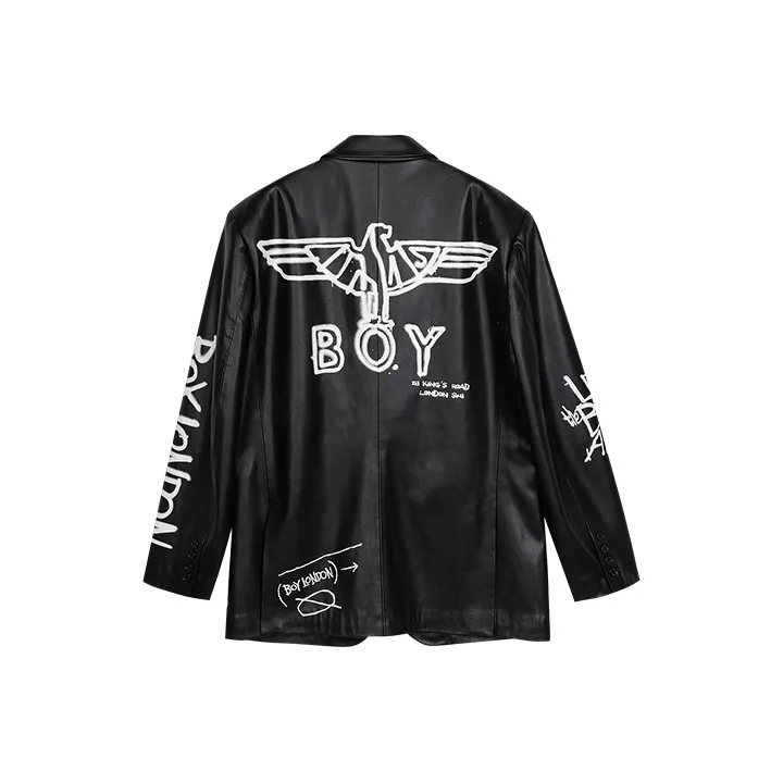 Boy London FW21 Men's Eagle Logo Print Blazer Black