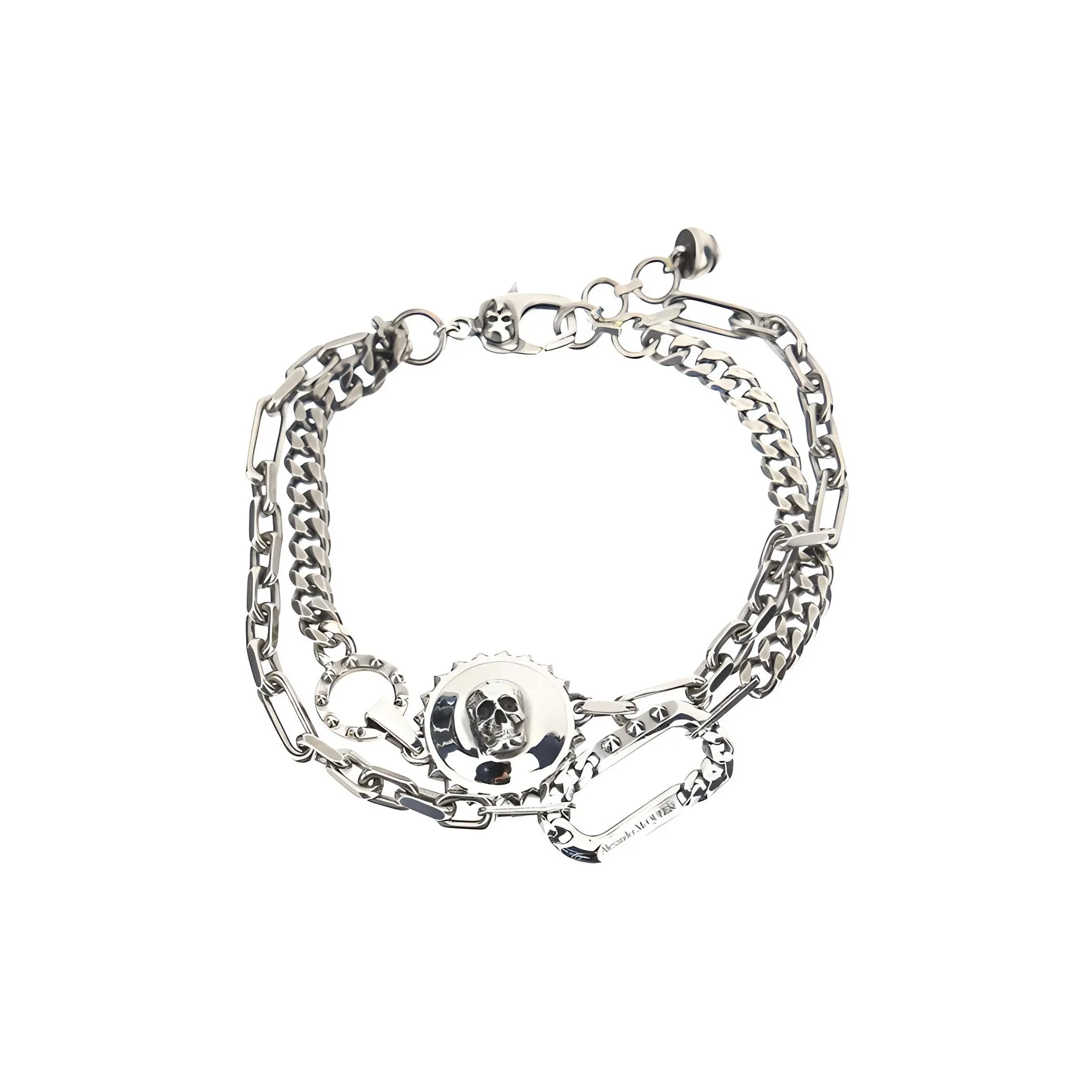 Alexander McQueen Brass Bracelets Серебряный Унисекс