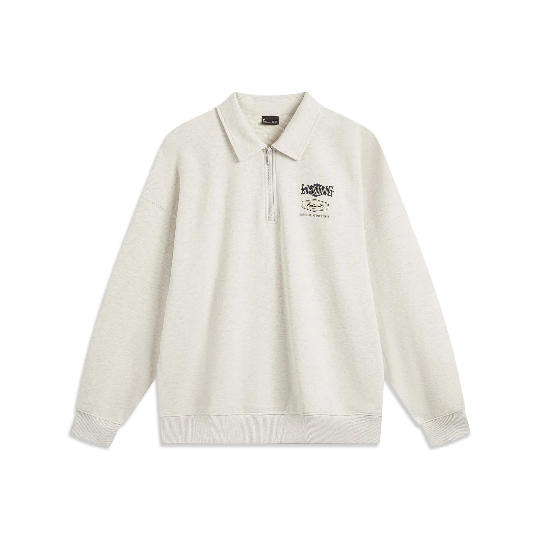 LiNing Sports Life Collection Sweatshirt Unisex Heather Gray Tile Gray