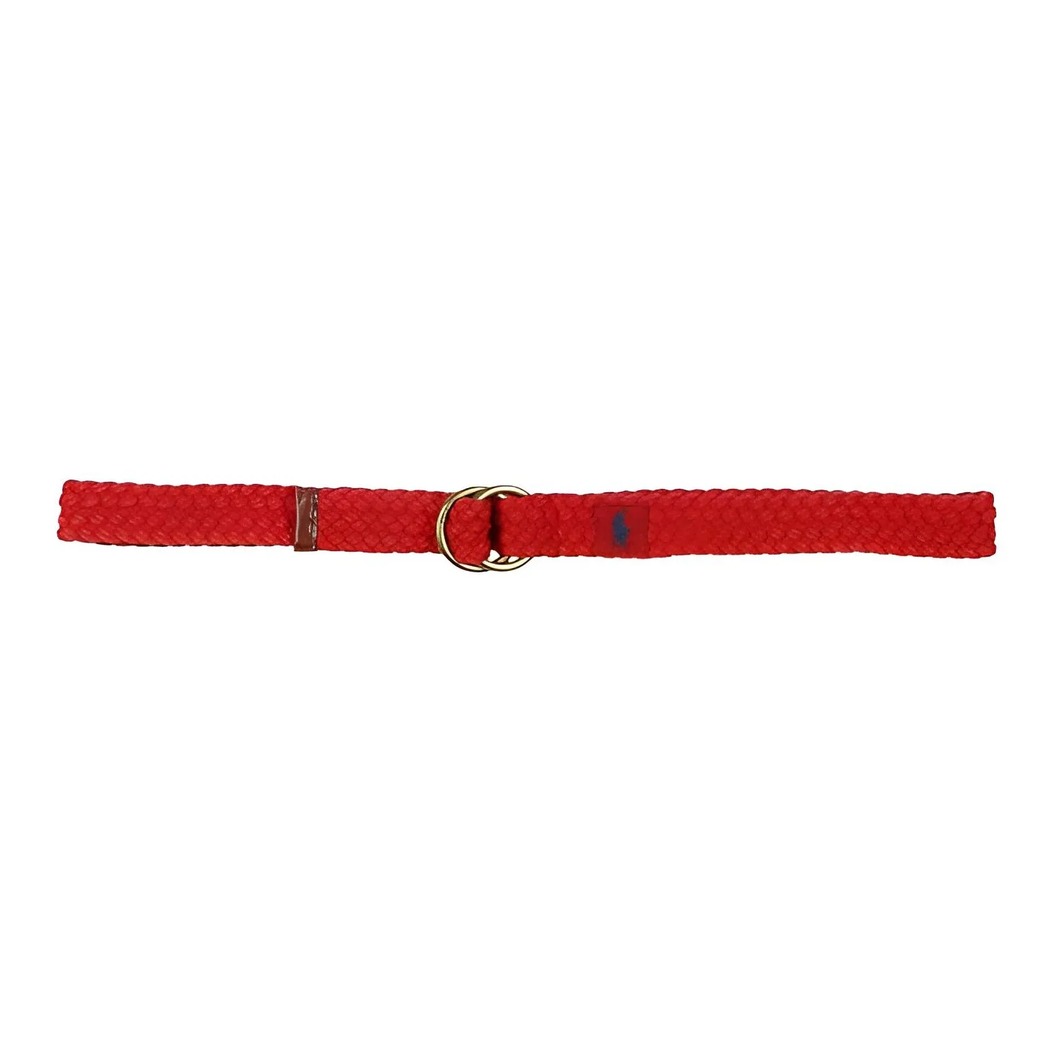 Polo Ralph Lauren Double O Shaped Ring Buckle Leather Belt Men's Red Width  3.2cm