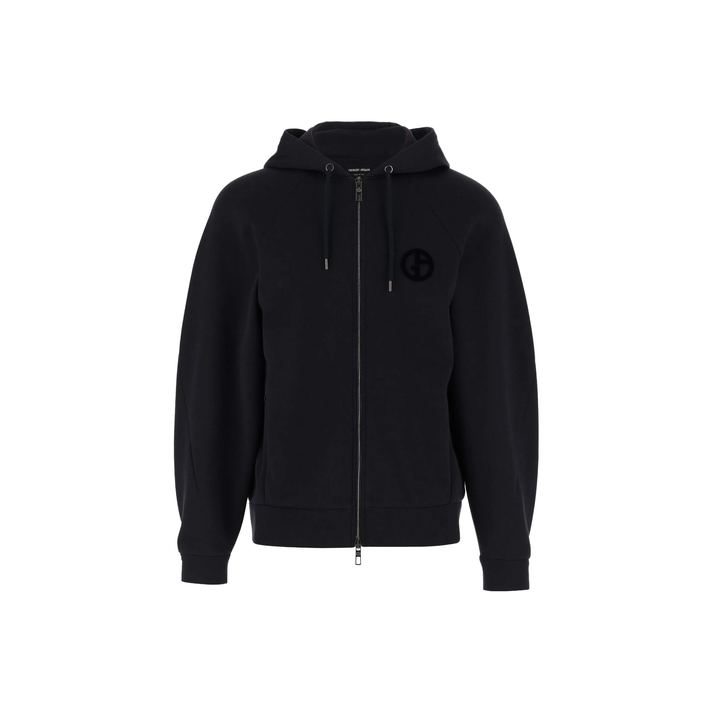 GIORGIO ARMANI Logo embroidered Zip up Hoodie