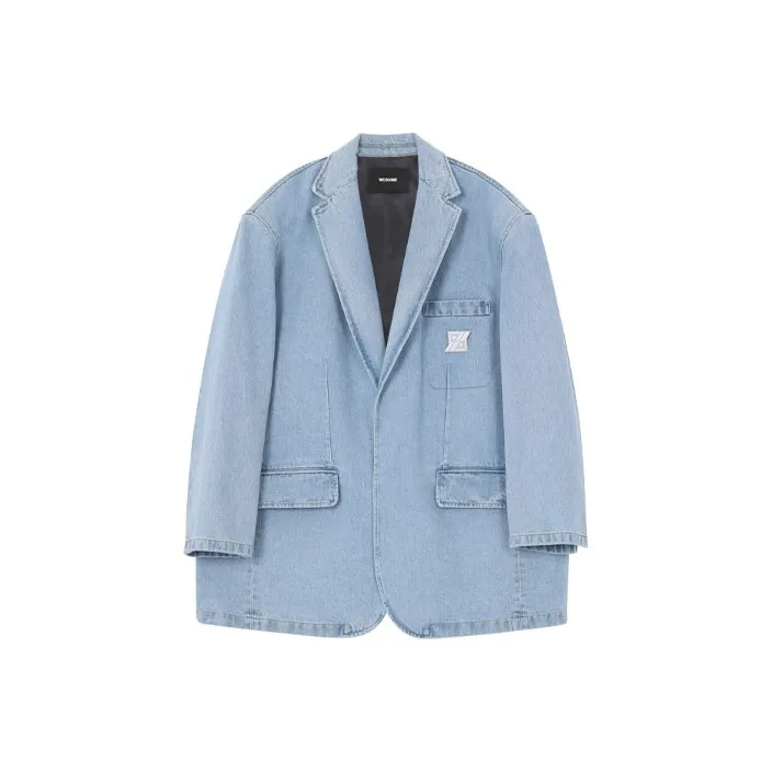 WE11DONE Notched lapels Denim Cotton Blazer