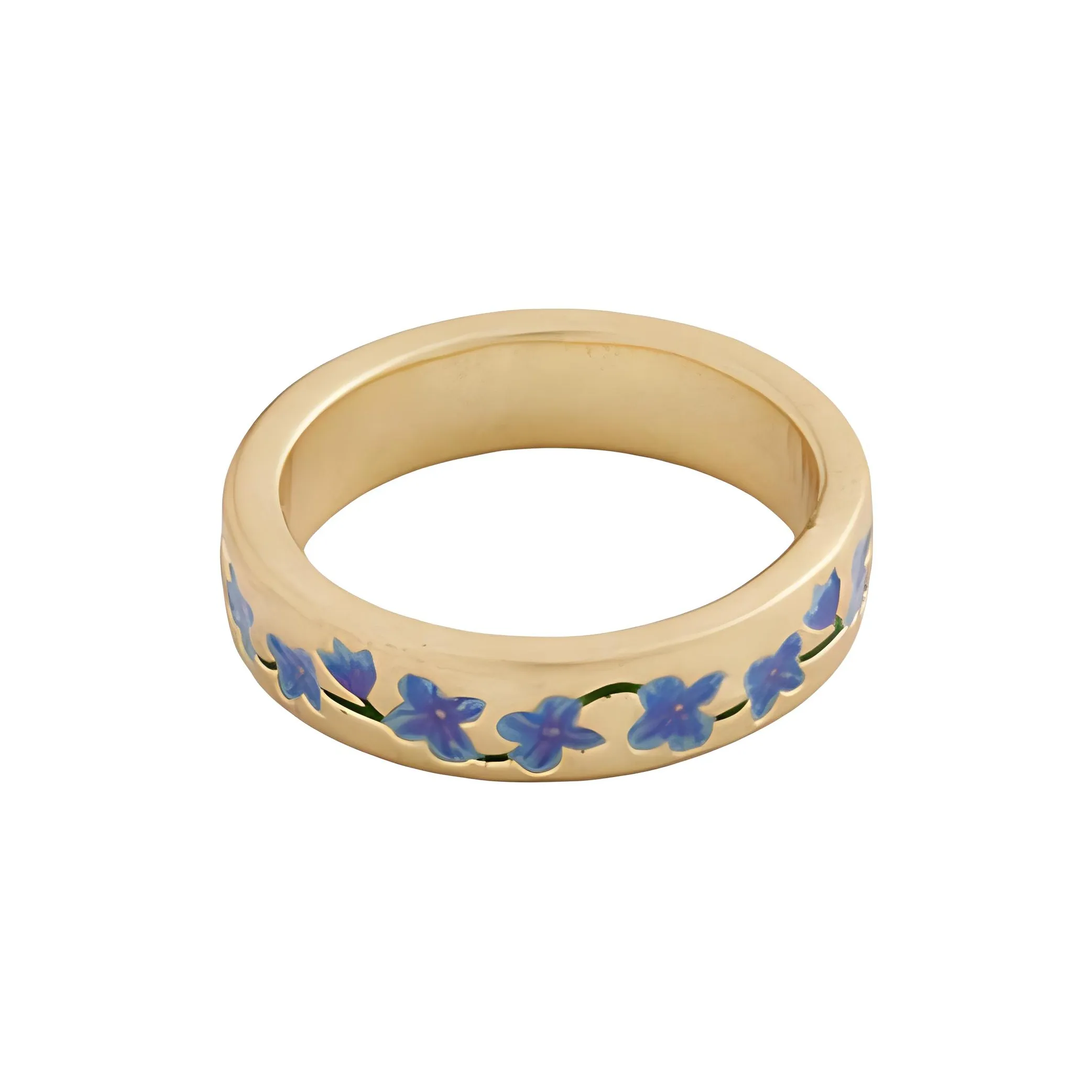 Fable Эмаль 18K Настоящее Золото Покрытие Медный Сплав Кольца Женские Золото