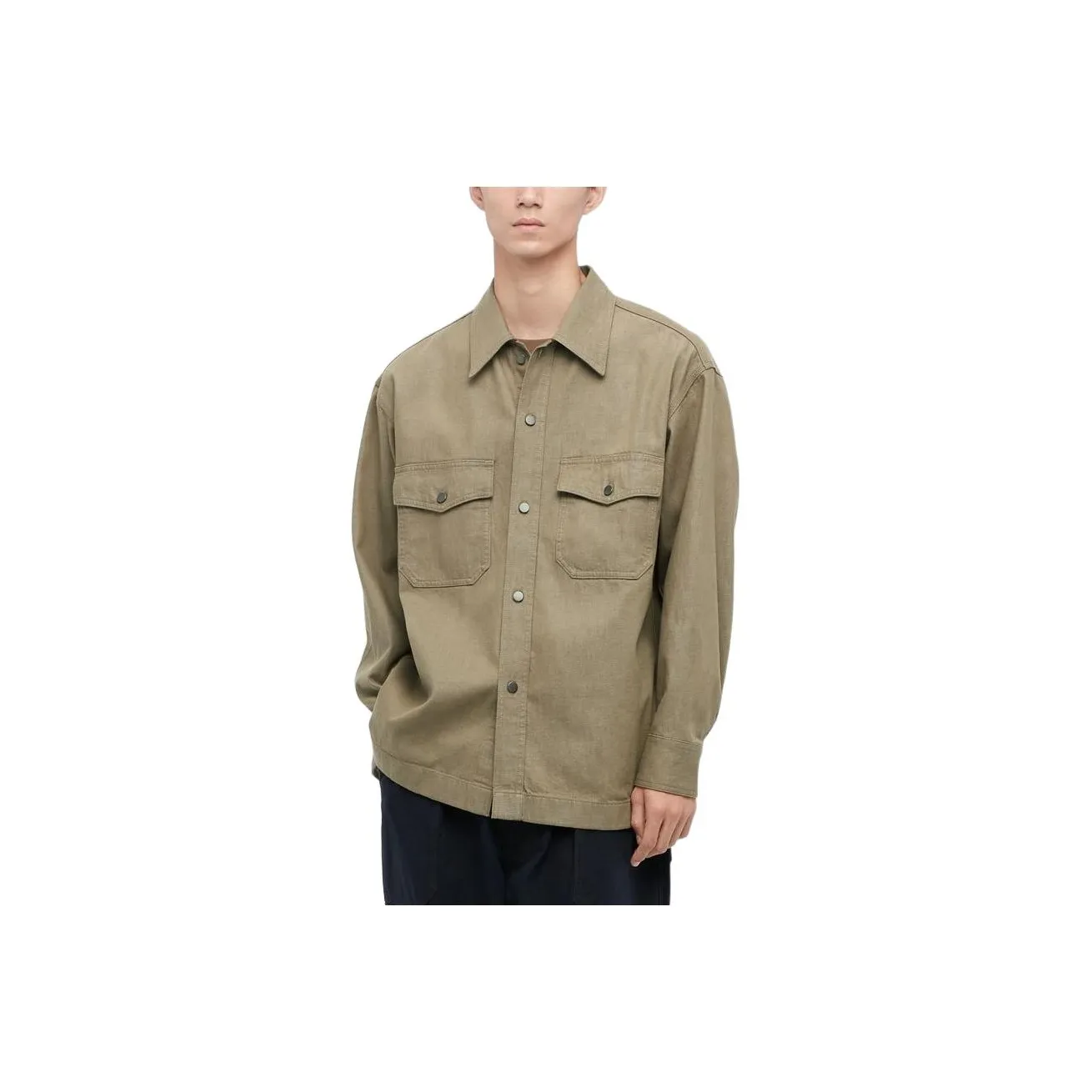 UNIQLO Loose Fit Denim Jacket Unisex Khaki UNIQLO Свободный крой Джинсовая куртка Унисекс Хаки