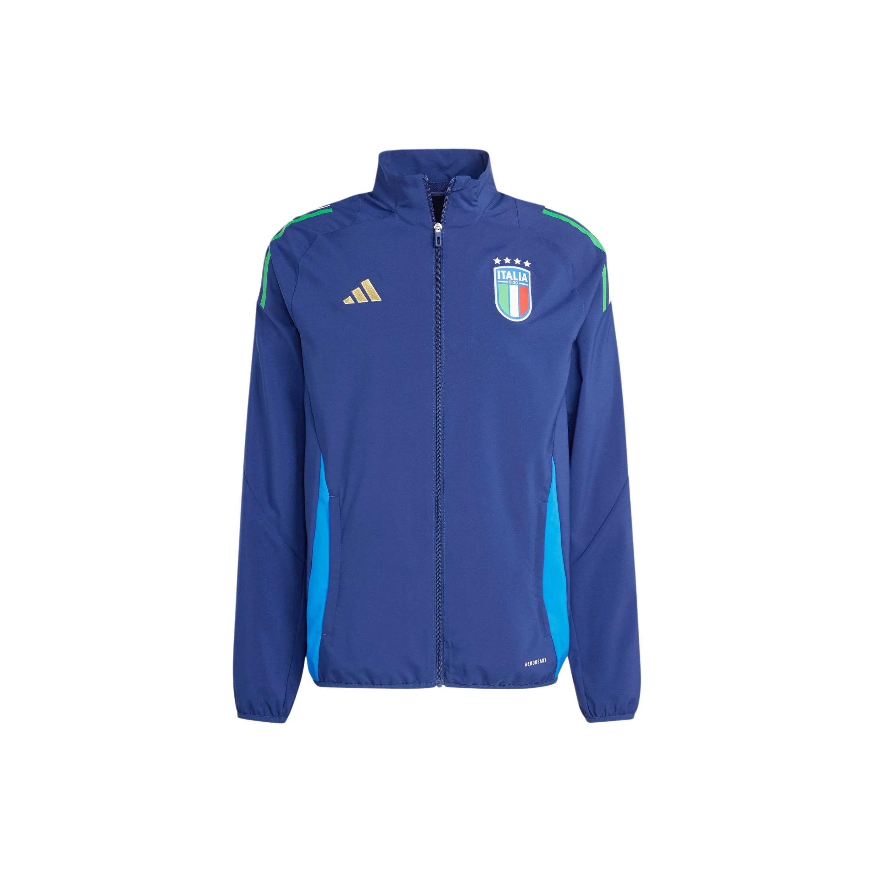 Adidas Tiro 24 ITALYCOMPETITION PRESENTATION Спортивный ретро стиль Воротник-стойка Куртки Мужской Полночный синий