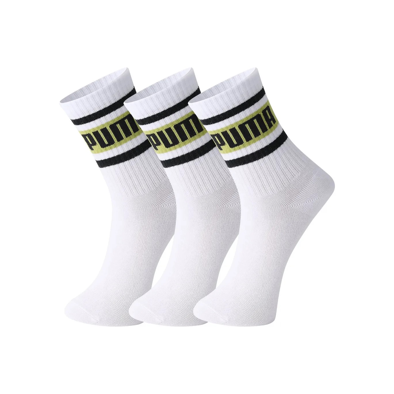 PUMA Носки до колена унисекс белые и желтые