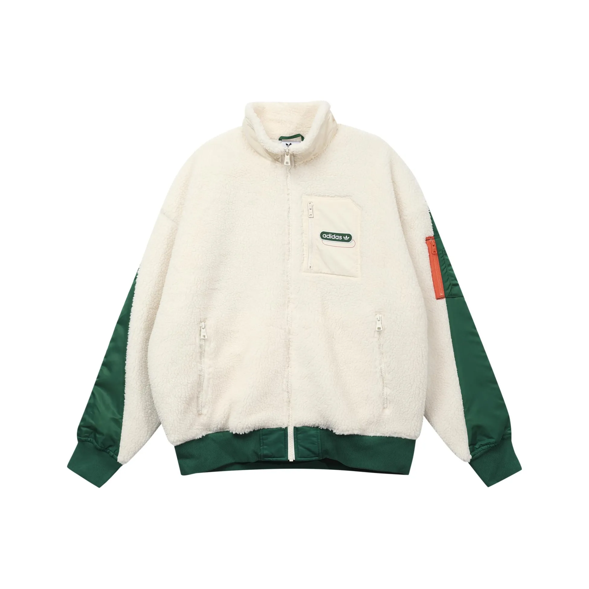 Adidas Originals MR SHERPA Ретро Куртки и Пальто Мужская Версия для Японии Желтый Белый