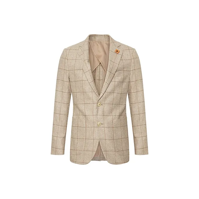 LIU·JO UOMO Business Suits Men's Beige Plaid
