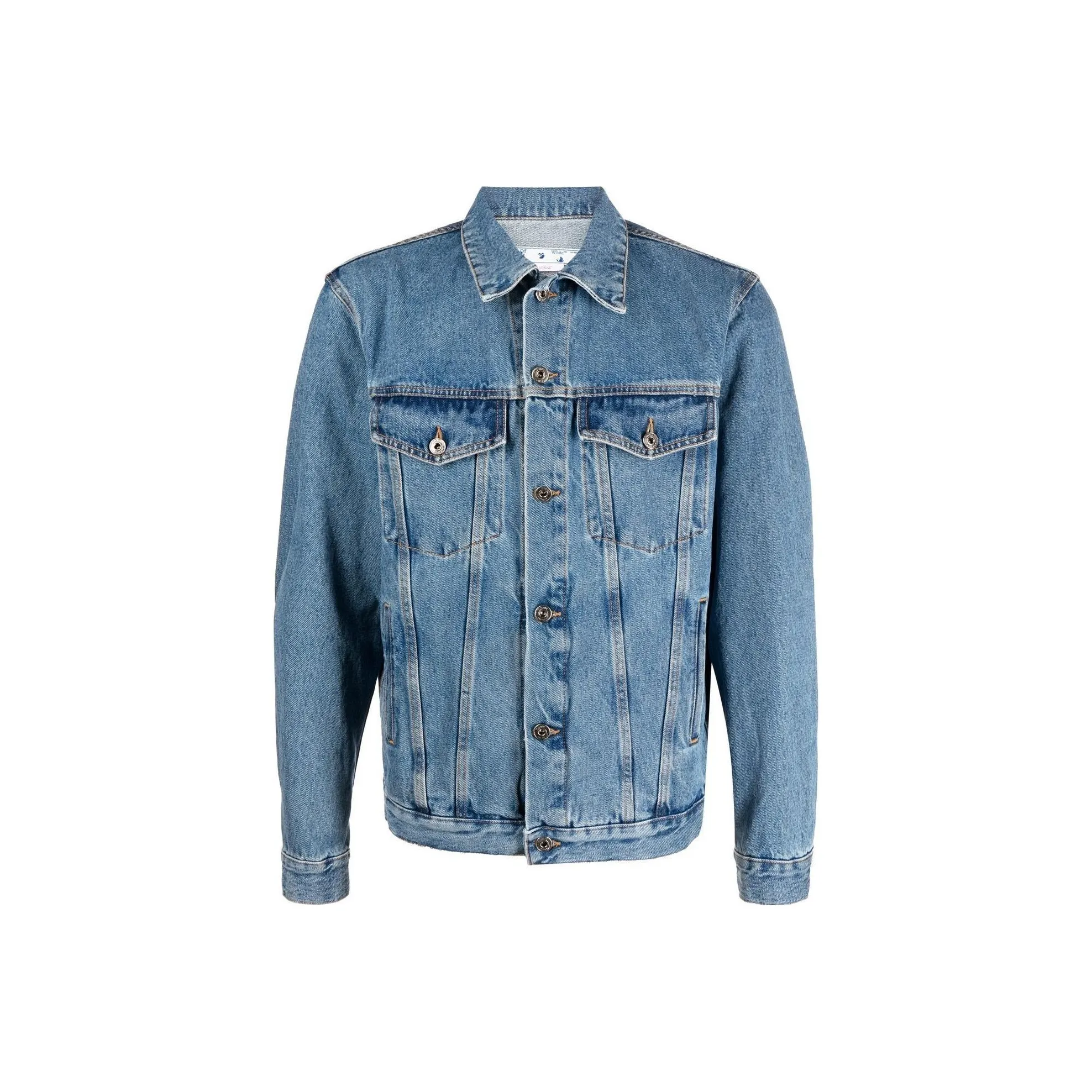 OFF Белый FW22 Denim Куртка Мужская Blue