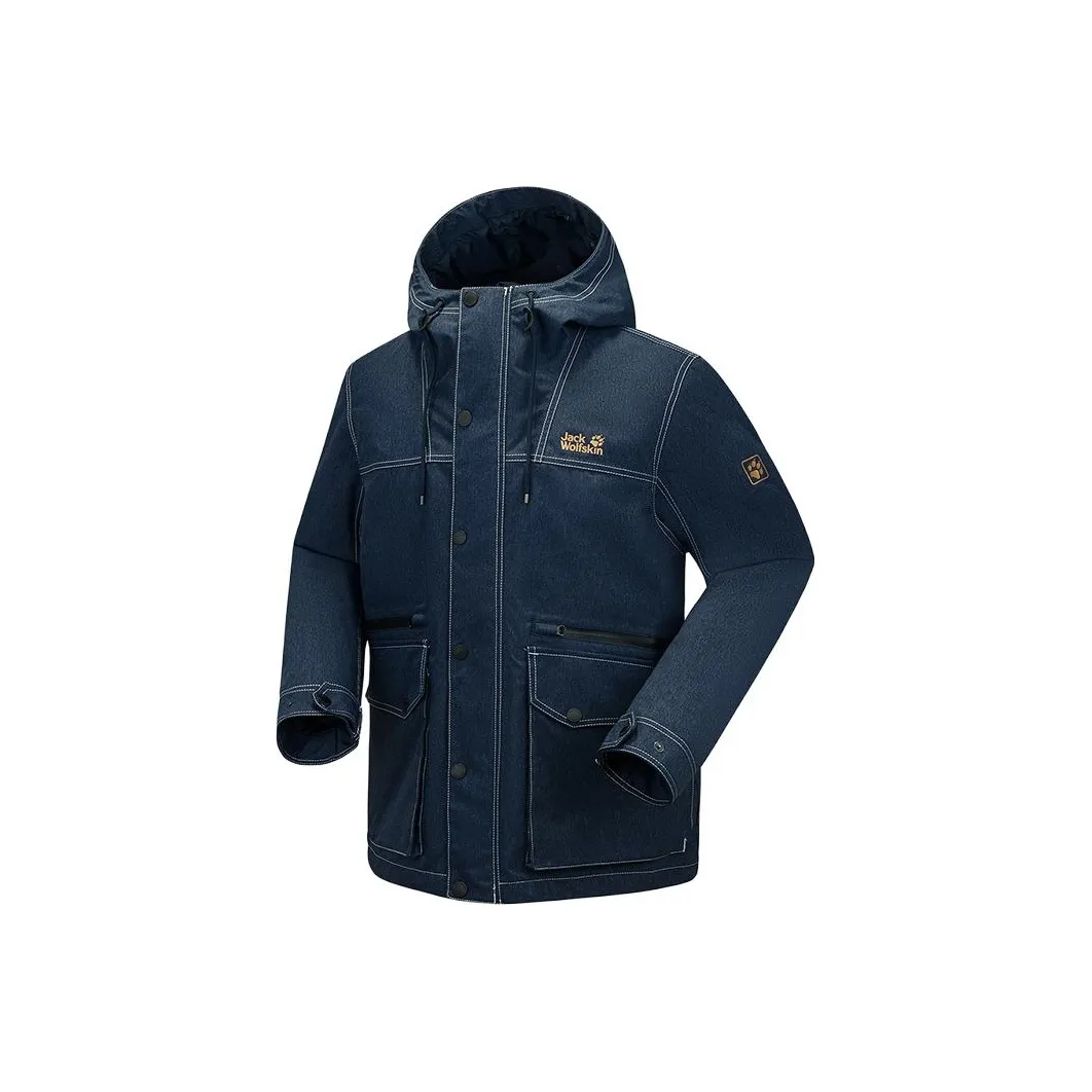 JACK WOLFSKIN Windbreaker Jackets Men's Denim Royal Blue/1111
