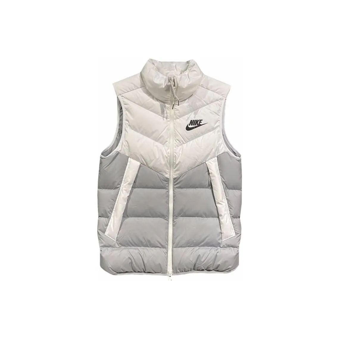Nike Men's Windproof Warm Stand Collar Down Vest White