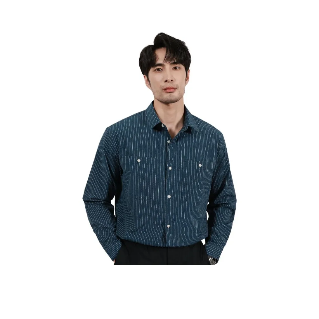 KASHENNUO Рубашка Мужская Темно-Синяя